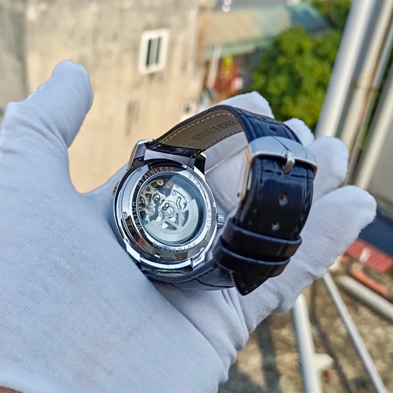 Đồng hồ cơ nam đẹp chính hãng dây da thời trang cao cấp chống nước ROZIDA DH08 | BigBuy360 - bigbuy360.vn