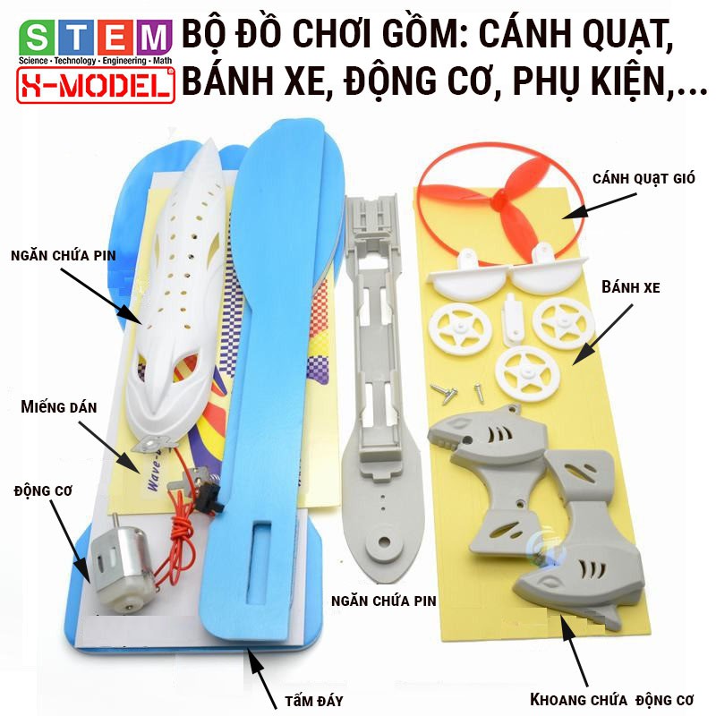 Đồ chơi sáng tạo STEM Tàu cao tốc khi động học XMODEL ST58 đi được trên nước cho bé  |Giáo dục STEM,STEAM