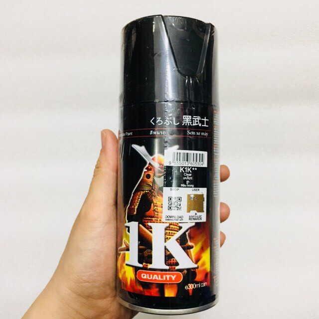 Chai sơn xịt phủ bóng Samurai K1K màu trong 300ml chính hãng - Nhập khẩu Malaysia