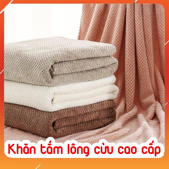 Khăn Tắm Lông Cừu Cao Cấp - Khăn Lau Người Kháng Khuẩn, Mềm mịn, Thấm hút, Không xù lông. KT 70*140 cm.