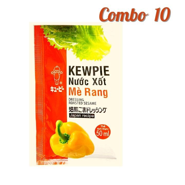 Combo 10- Nước xốt mè rang Kewpie 50ml - hương vị nhẹ - dạng kem hấp dẫn - Tomchuakids