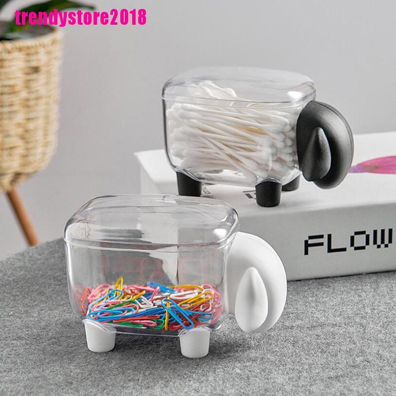 Hộp đựng tăm xỉa răng để bàn trong suốt hình chú cừu dễ thương