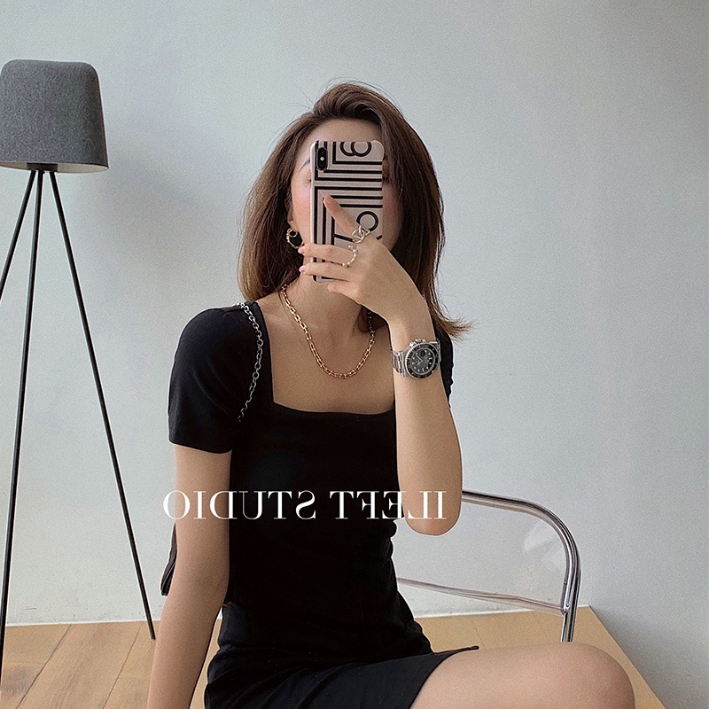 Đầm SUXI cổ vuông dáng ôm vừa vặn thiết kế xẻ tà thời trang quyến rũ dành cho nữ