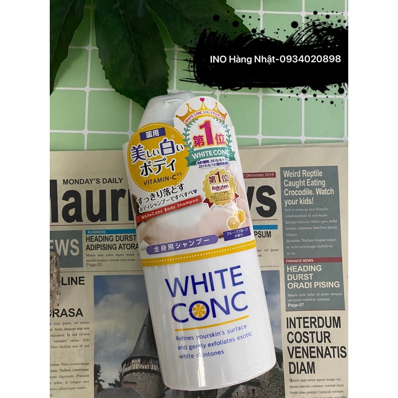 Sữa tắm trắng da White ConC Body Shampoo 360ml - Da trắng mịn sau mỗi lần tắm