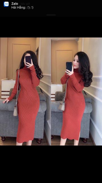 Váy len body cổ lọ siêu xinh QC Hàng Sẵn | BigBuy360 - bigbuy360.vn
