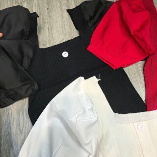 Áo len cổ vuông tay lỡ