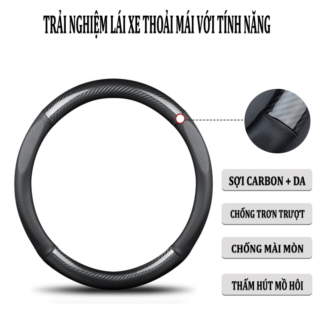 Bọc Vô Lăng Ô Tô - Bọc Vô Lăng Xe Hơi - Bọc Vô Lăng - Bọc Tay Lái Ô Tô Vân Cacbon VERSION 5