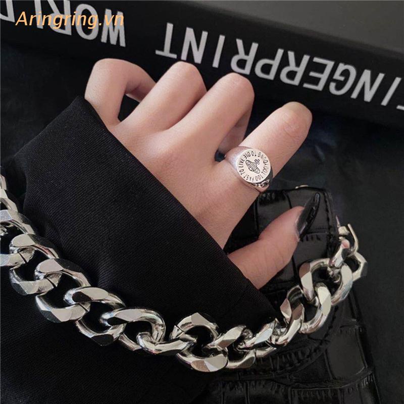 Nhẫn Khắc Chữ Thời Trang Hàn Quốc