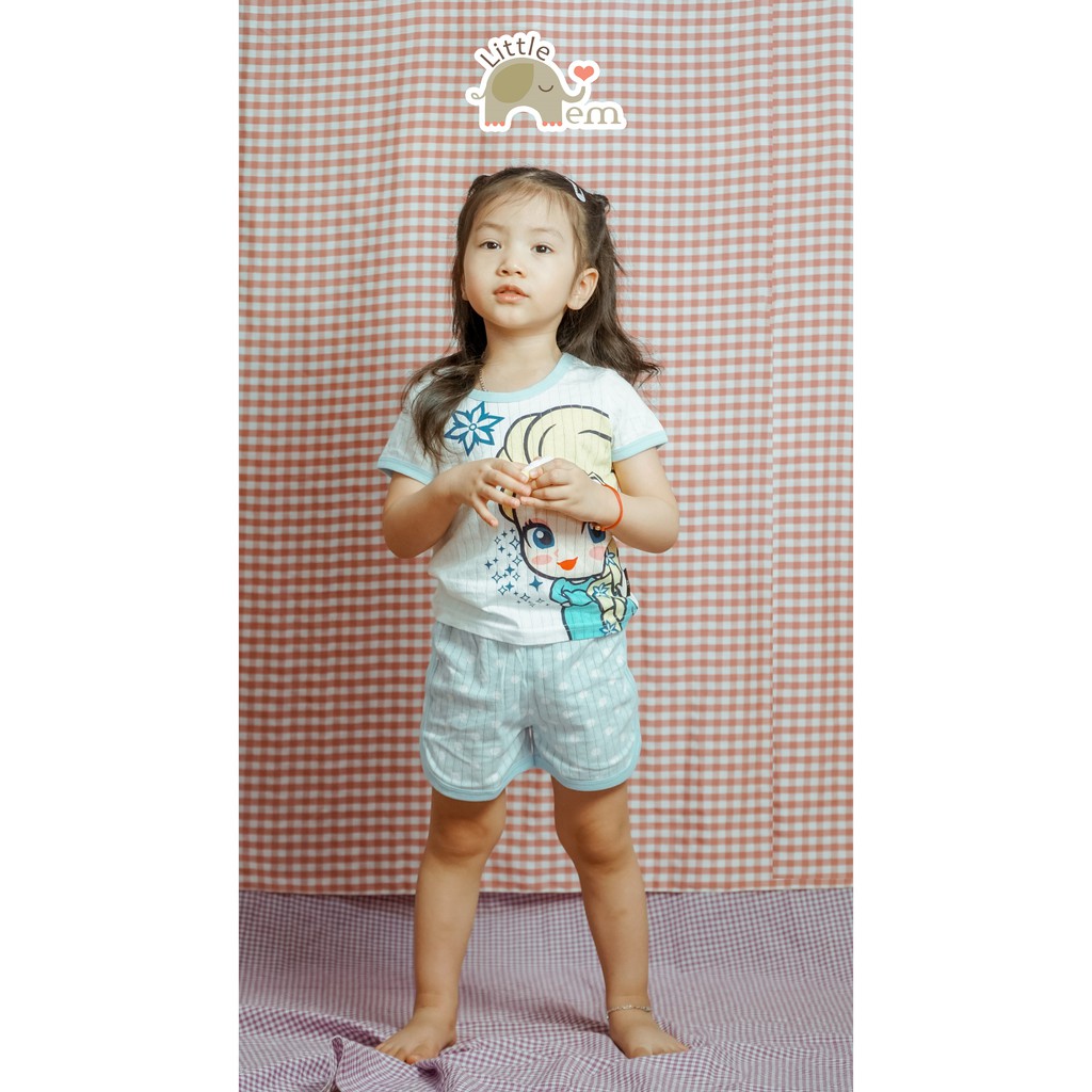 Bộ đồ bé gái Cotton xuất Nhật cộc tay _ Elsa