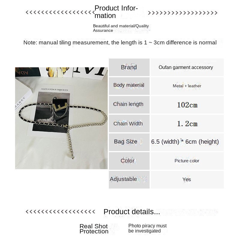 Dây Xích Màu Đen Đeo Hông Bằng Kim Loại Thời Trang Mùa Hè Cho Nữ