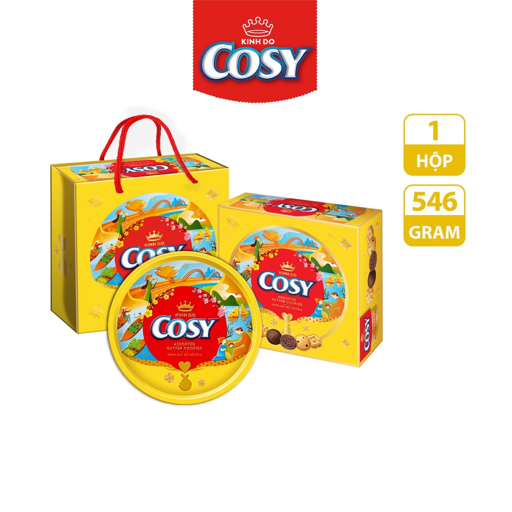 Hộp Quà Bánh Quy Bơ Cosy Thập Cẩm Sôcôla 546g