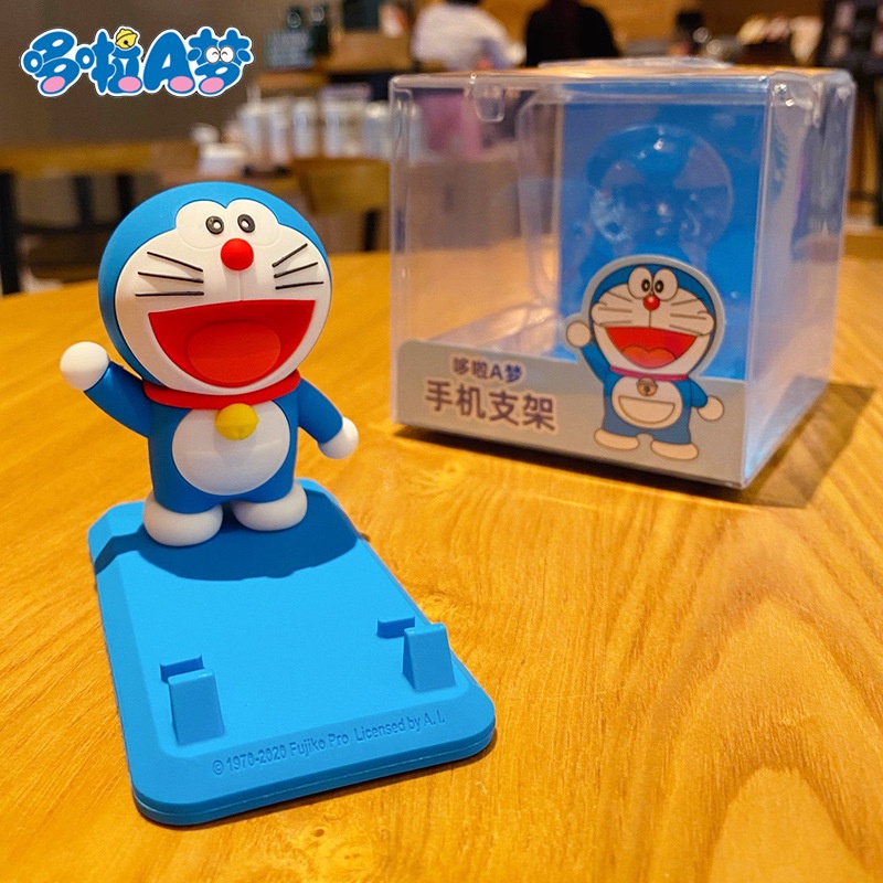 Kệ đỡ điện thoại Doraemon nhiều biểu cảm dễ thương chất liệu PVC chống xước, chống trơn trượt làm quà tặng, hàng ngày