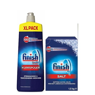 Combo Muối rửa bát Finish 1.2kg + 400ml nước làm bóng finish + tặng viên Finish