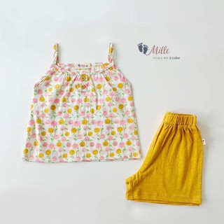 Bộ quần áo 2 dây bé gái chất cotton sành điệu