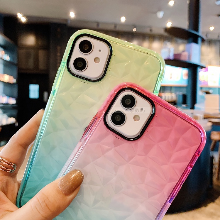 Ốp Điện Thoại Mềm Trong Suốt Chống Sốc Màu Gradient Cho iPhone 14 13 12 11 Pro MAX X XR XS MAX 8 7 Plus + SE 2020