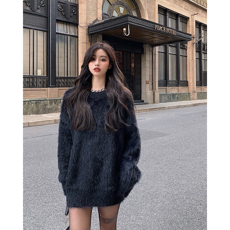 ÁO LEN LÔNG THỎ MÀU ĐEN