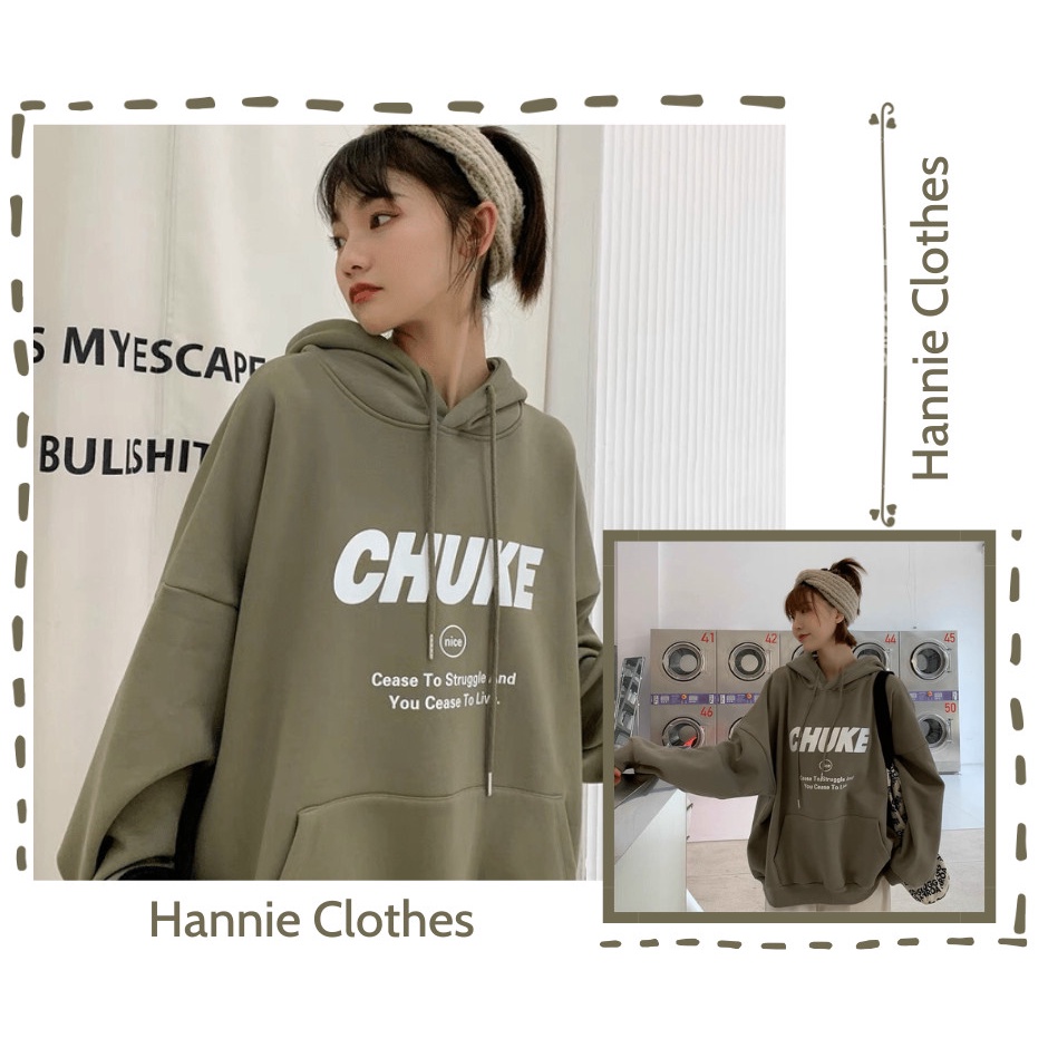 Áo Hoodie CHUKET Nỉ Ngoại Màu Mới Độc Lạ - Áo Nỉ Có Mũ Phối Chữ Hannie Clothes