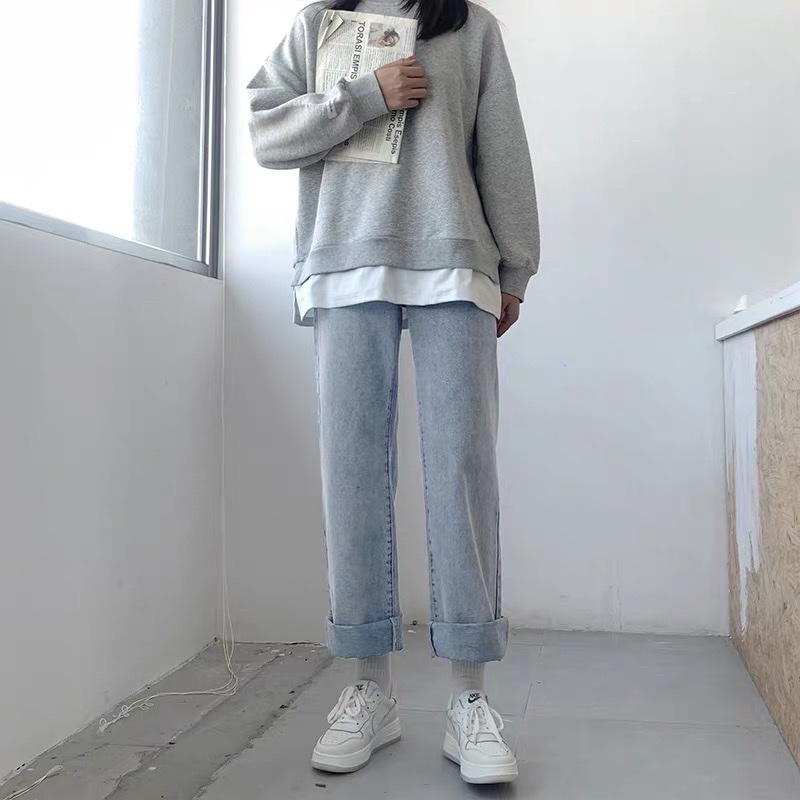 Quần jean nữ baggy, Quần suông ống rộng chất bò cao cấp hottrend hàn quốc 2022 | BigBuy360 - bigbuy360.vn