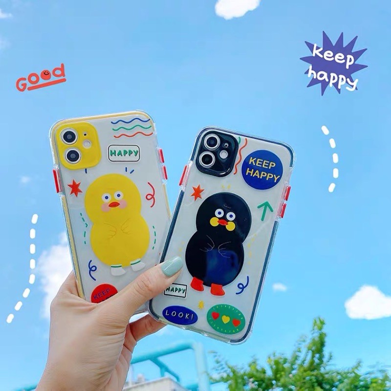 𝐂𝐨́ 𝐬𝐚̆̃𝐧 𝐜𝐡𝐨 𝐢𝐏𝐡𝐨𝐧𝐞 𝟏𝟐  Ốp lưng cho iphone - Ốp hình vịt đen vàng cho ip7p đến 12promax