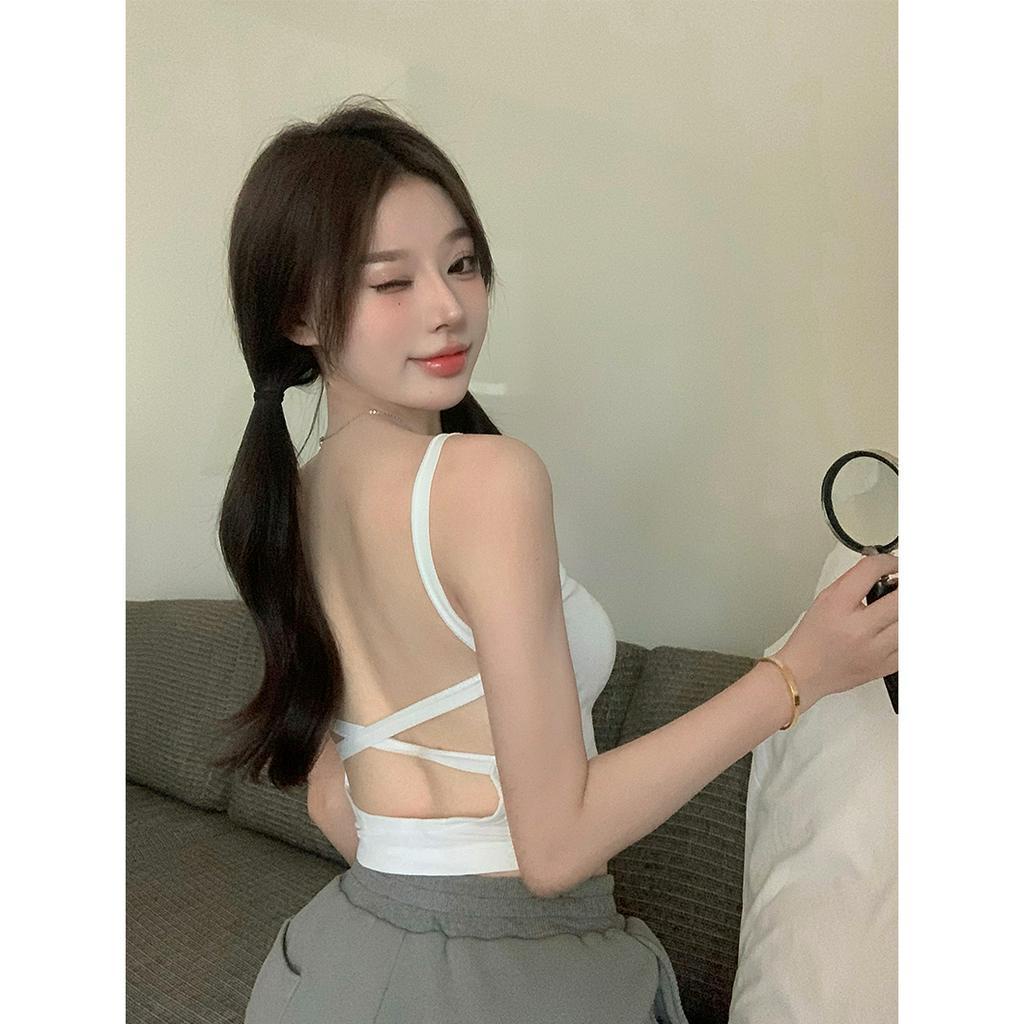 Cocory vn Áo Hai Dây Có Mút Đệm Ngực Thời Trang Mùa Hè Quyến Rũ Cho Nữ