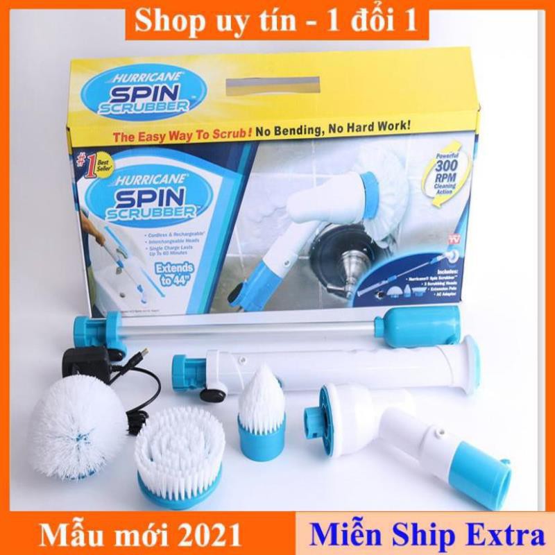 CHỔI ĐIỆN ĐA NĂNG HURRICANE SPIN SCRUBBER Chổi Lau Nhà Lau Chùi Thông Minh loại dùng Điện Đa Năng 360 Độ