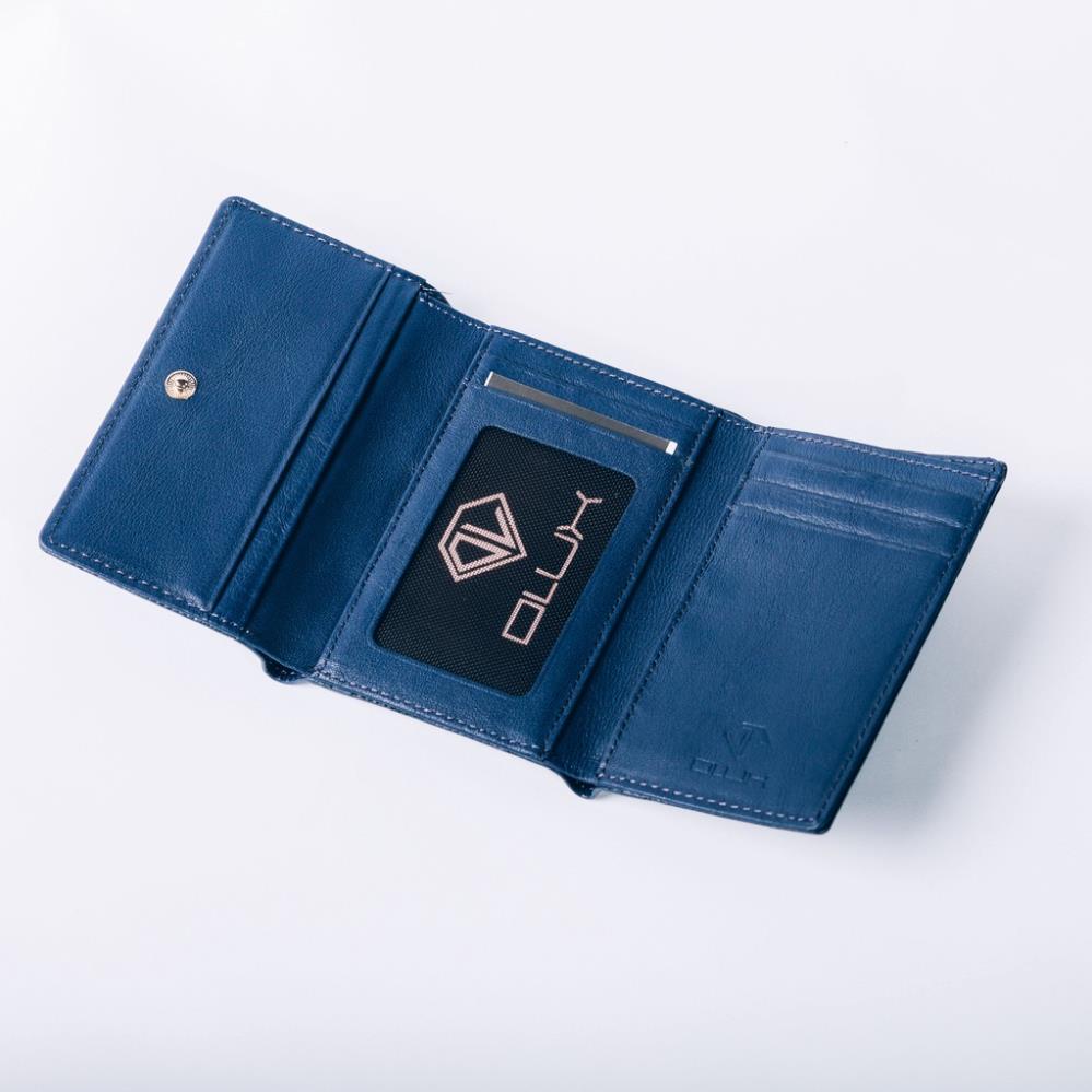Ví nữ, ví nữ mini da thật ba gấp LISA da nhập khẩu - thời trang OLUX - Full Box