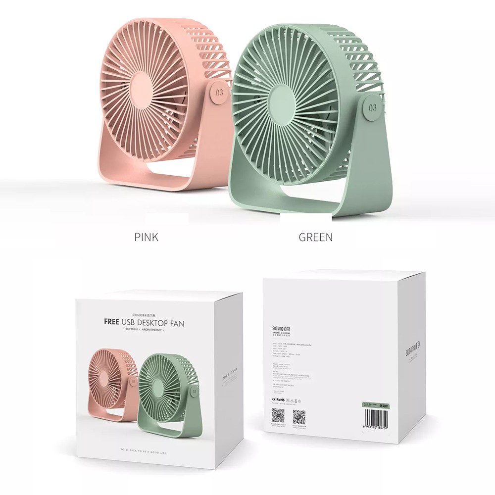 Quạt Sothing Mini Cảm Ứng Thông Minh 5 Cánh Dùng Để Bàn Siêu Yên Tĩnh Có Cổng Sạc USB Tiện Dụng | BigBuy360 - bigbuy360.vn