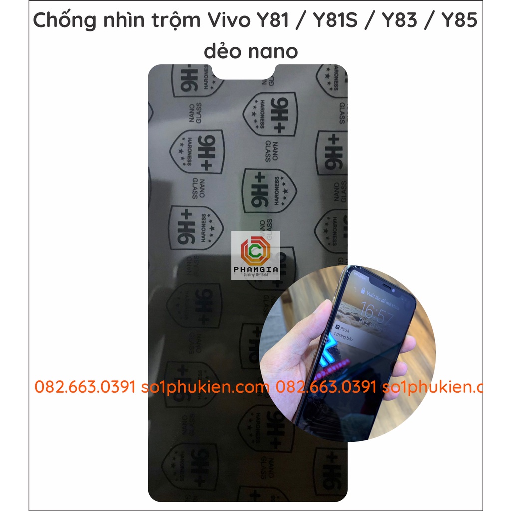 Dán cường lực chống nhìn trộm Vivo Y81 / Y81S / Y83 / Y85 / Y91 / Y91i / Y91C / Y93 / Y95 dẻo nano