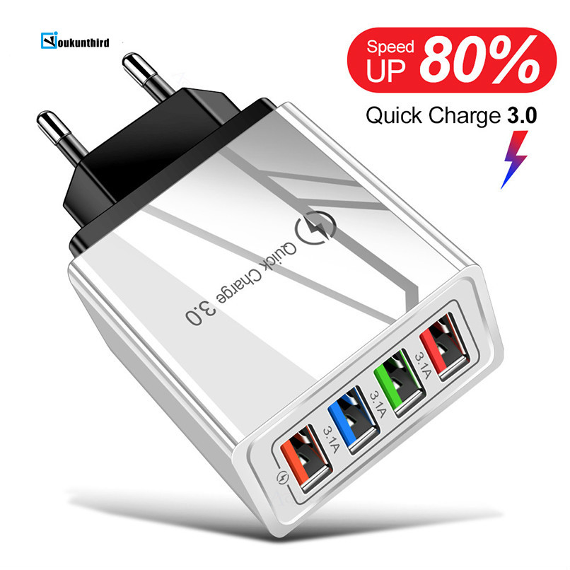 4usb 5V3A Multi-port USB Charging Head, Mobile Phone Charger Power Adapter YKD