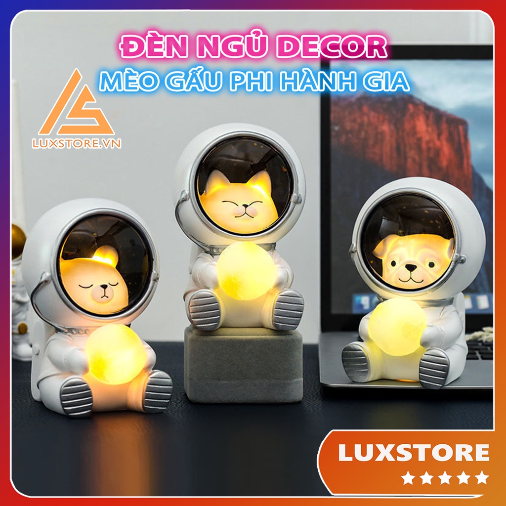 ĐÈN NGỦ ĐỂ BÀN DECOR TRANG TRÍ GẤU MÈO PHI HÀNH GIA  – LUXSTORE