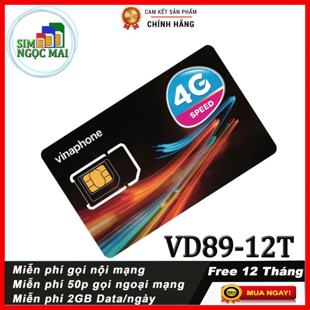 SIM 4G VINA VD89P, VD149  , FHAPPY TRỌN GÓI 12 THÁNG KHÔNG NẠP TIỀN - 4GB/NGÀY - 120GB/THÁNG DATA TỐC ĐỘ CAO