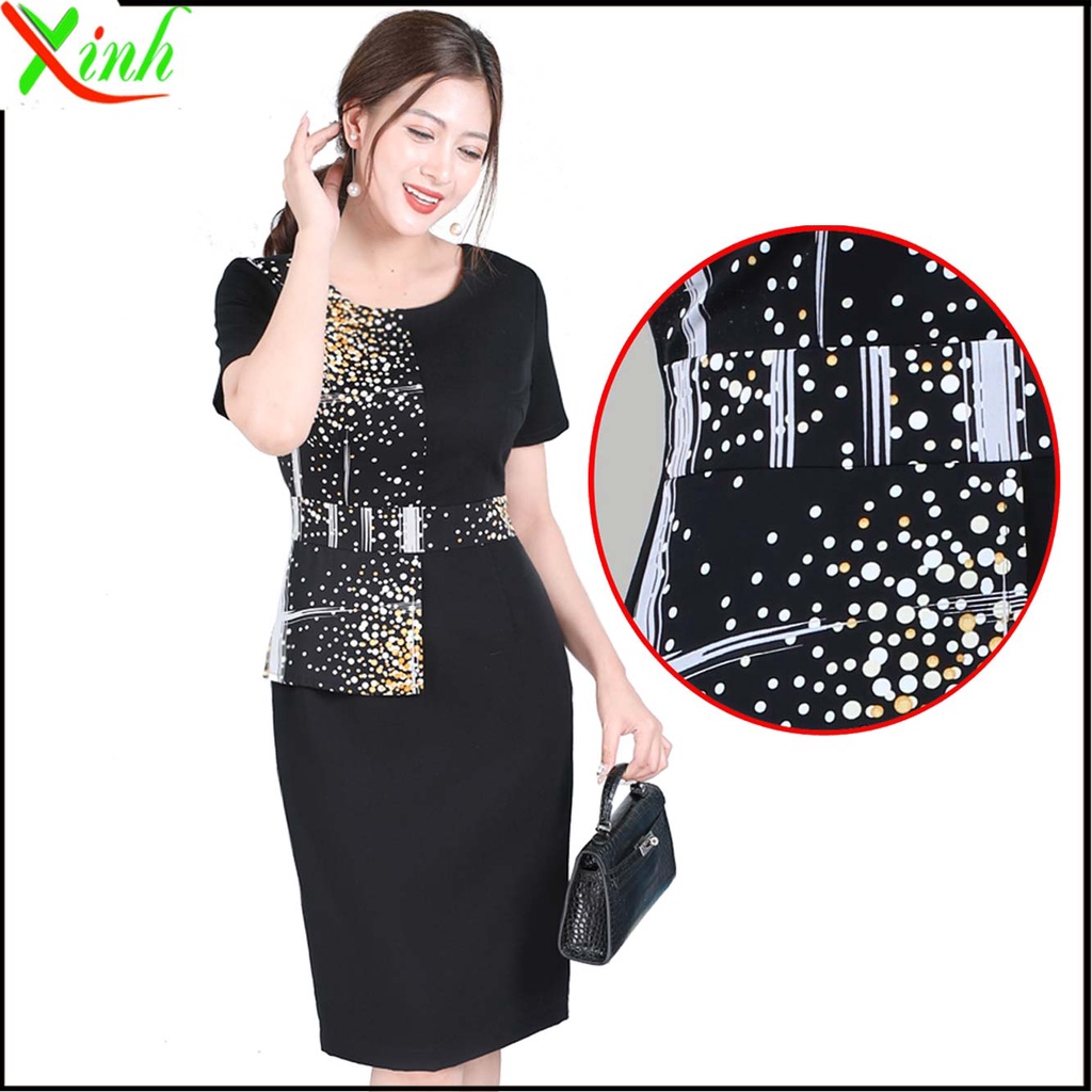 Đầm suông dáng peplum bi hiệu ứng ThoiTrangXinh DL518