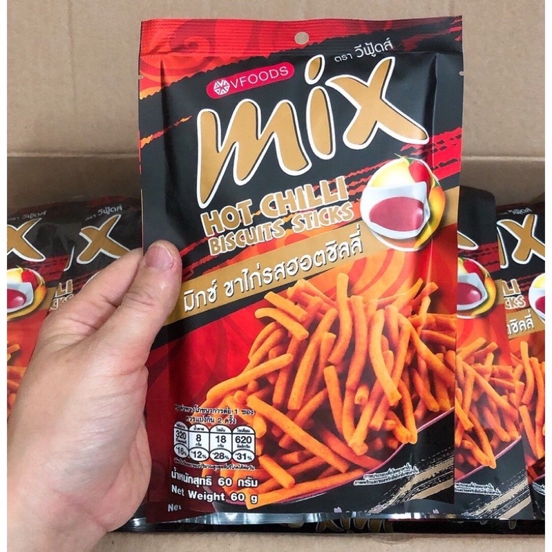 Snack Tăm Cay Bim Bim Que MIX Vị Ớt Cay Thái Lan Gói 60g