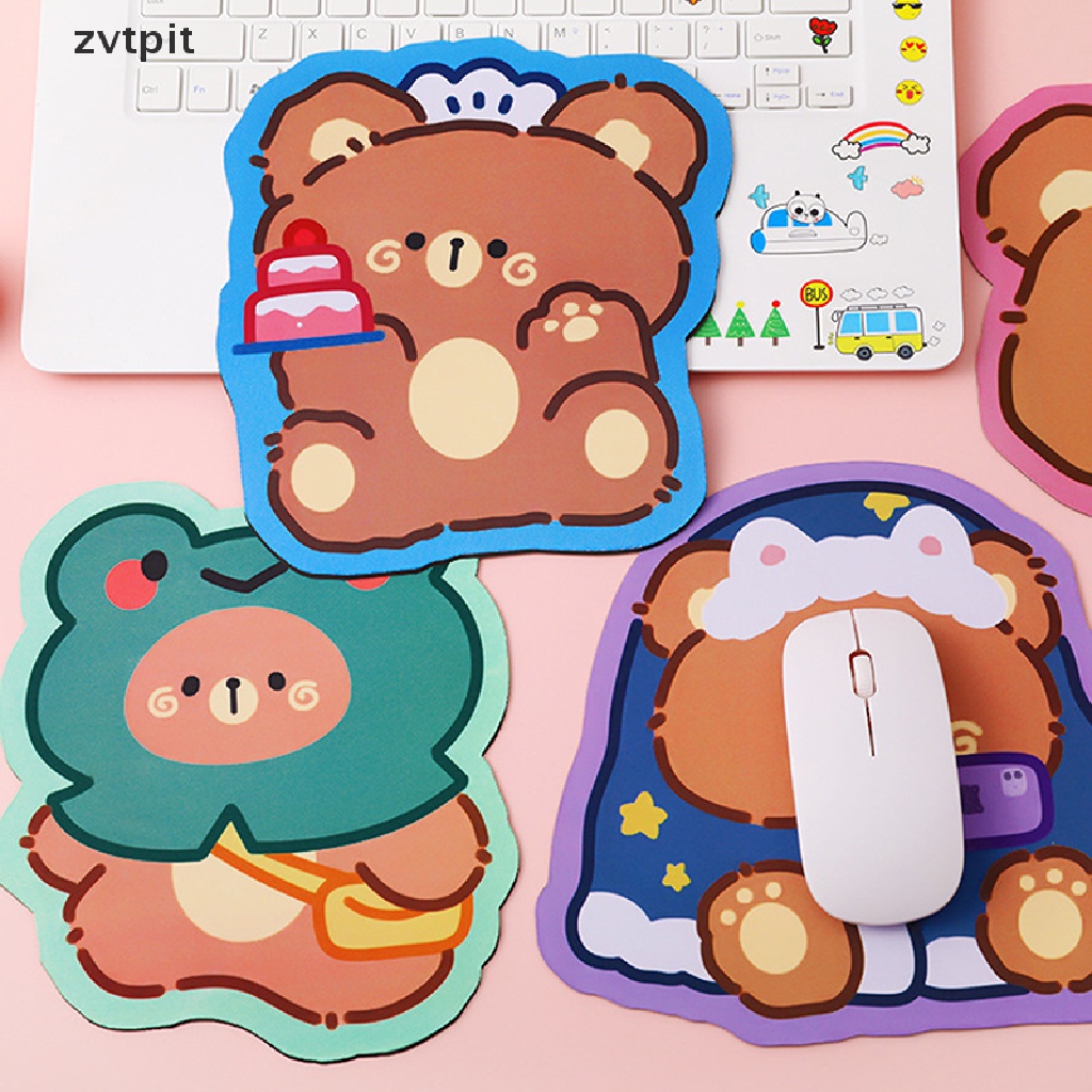 [ZVPT] Kawaii Cute Bear Mouse Pad Cute Ins Girl Heart Student Computer Small Mouse Non- DSF