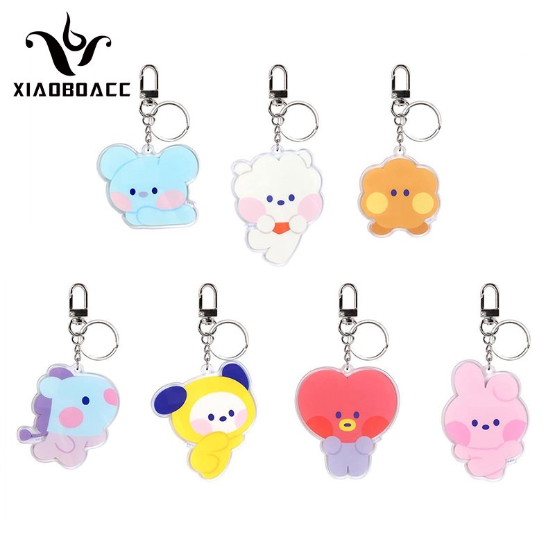 XiaoboACC Móc Khóa Hình Các Nhân Vật BT21 Xinh Xắn Dễ Thương