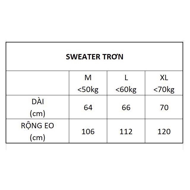Áo Sweater nỉ trơn form rộng dưới 70kg