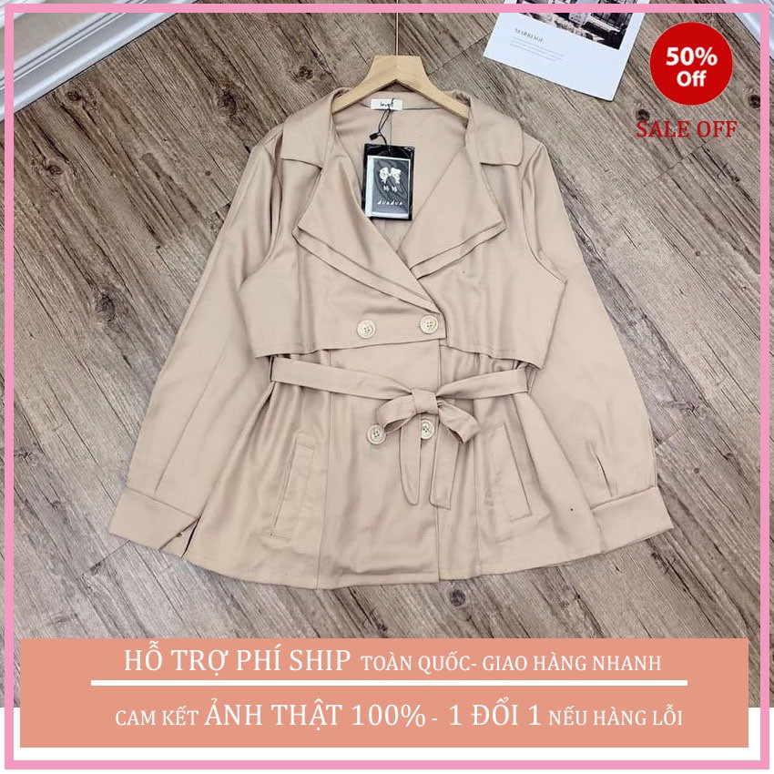 ÁO KHOÁC  KAKI NỮ BLAZER  4 KHUY KÈM ĐAI THẮT EO THỜI TRANG HÀN QUỐC THANH LỊCH TRẺ TRUNG | BigBuy360 - bigbuy360.vn