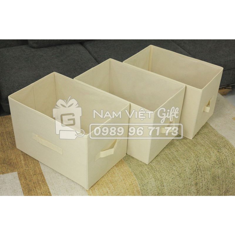 Combo 3 hộp vải đựng đồ đa năng không nắp - YMS - 3P - phong cách Nhật Bản NAVIVU
