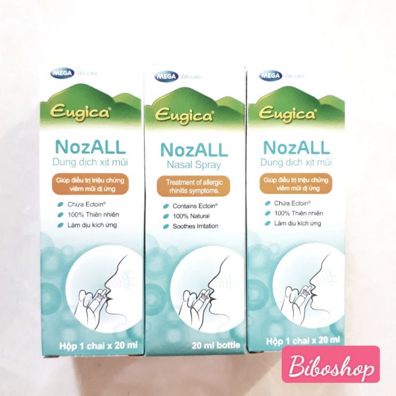 Dung dịch xịt mũi Eugica Nozall - Chai 20ml - Giúp giảm triệu chứng viêm mũi dị ứng - nhathuoctaman247