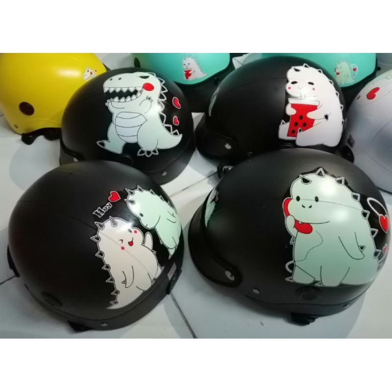 Sales- Nón/Mũ bảohiểmsơn hình khủng long con với 2 lỗ thông hơi cao cấp