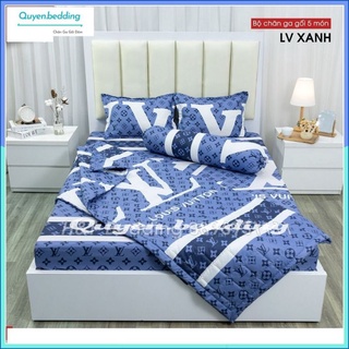 Bộ chăn hè ga gối 5 món poly cotton.
