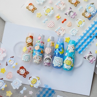 Miếng Dán Trang Trí Móng Tay Hình Kuromi Hello Kitty