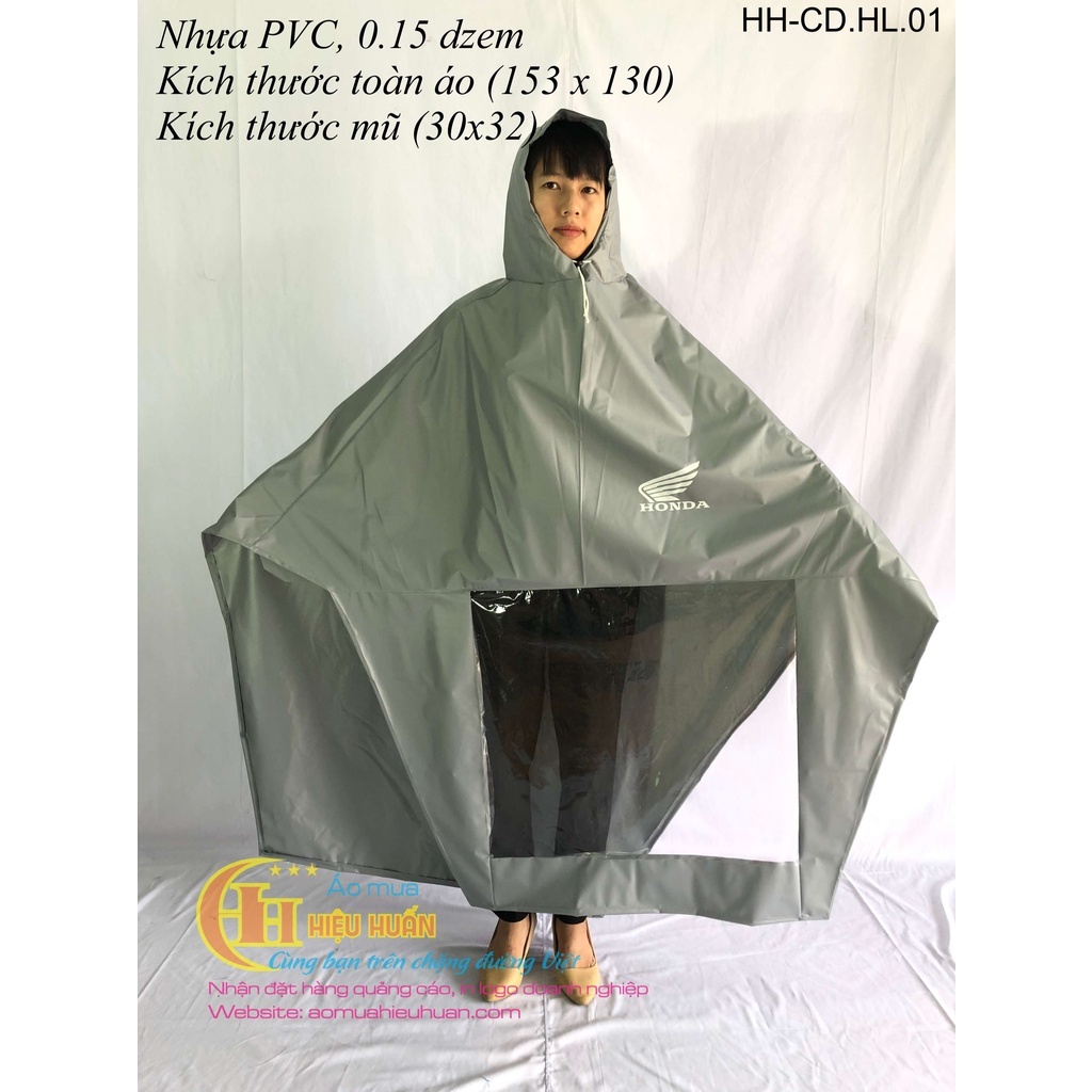 Áo Mưa Choàng 1 Người, 2 Người vải nhựa PVC, Áo Mưa Cánh Dơi không nắp gương