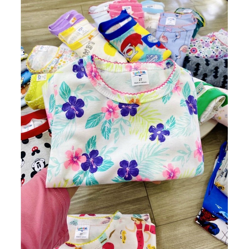 Bộ cộc tay cho bé, quần áo trẻ em mùa hè vải cotton bozip xuất dư cho bé gái Xu Xu Kids size từ 1 đến 5 tuổi