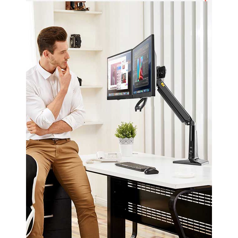 Giá treo hai màn hình máy tính F27 ( 22-27 inch)- Hàng nhập khẩu