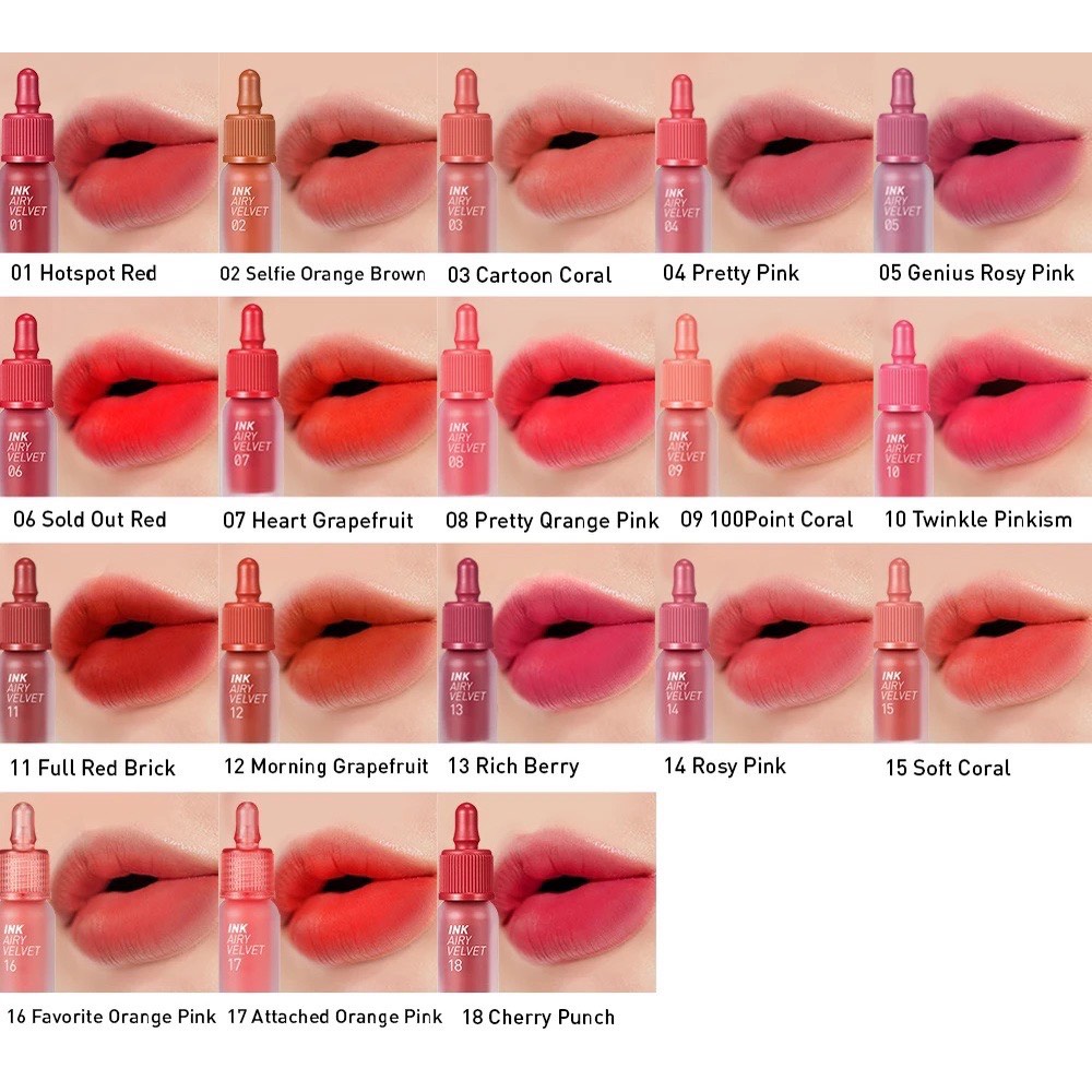 Son Kem Lì Nhẹ Môi, Siêu Mịn Peripera Ink The Airy Velvet