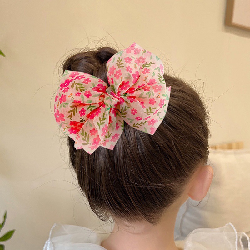 Kẹp Tóc Đính Nơ Hoa Nhỏ Kiểu Hàn Quốc Dễ Thương Cho Bé Gái