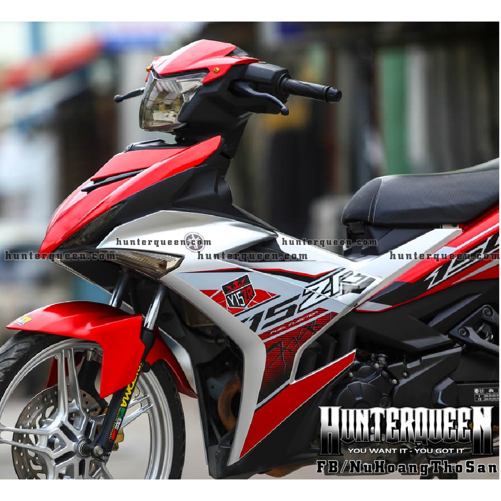 Tem rời Ex 150, phiên bản Y15ZR bạc đỏ, decal chống nước, không bong tróc phai màu