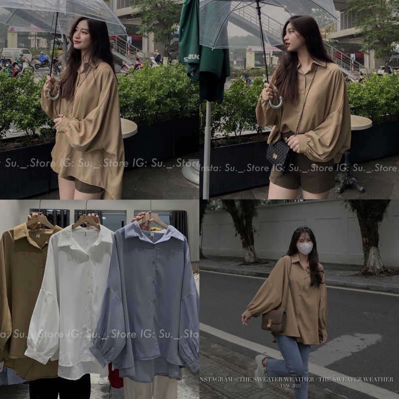 [Ảnh thật/Video] SƠ MI VOAN TRƯỢT TAY BỒNG ÁO SƠ MI MỀM MỊN PHONG CÁCH HÀN QUỐC | BigBuy360 - bigbuy360.vn