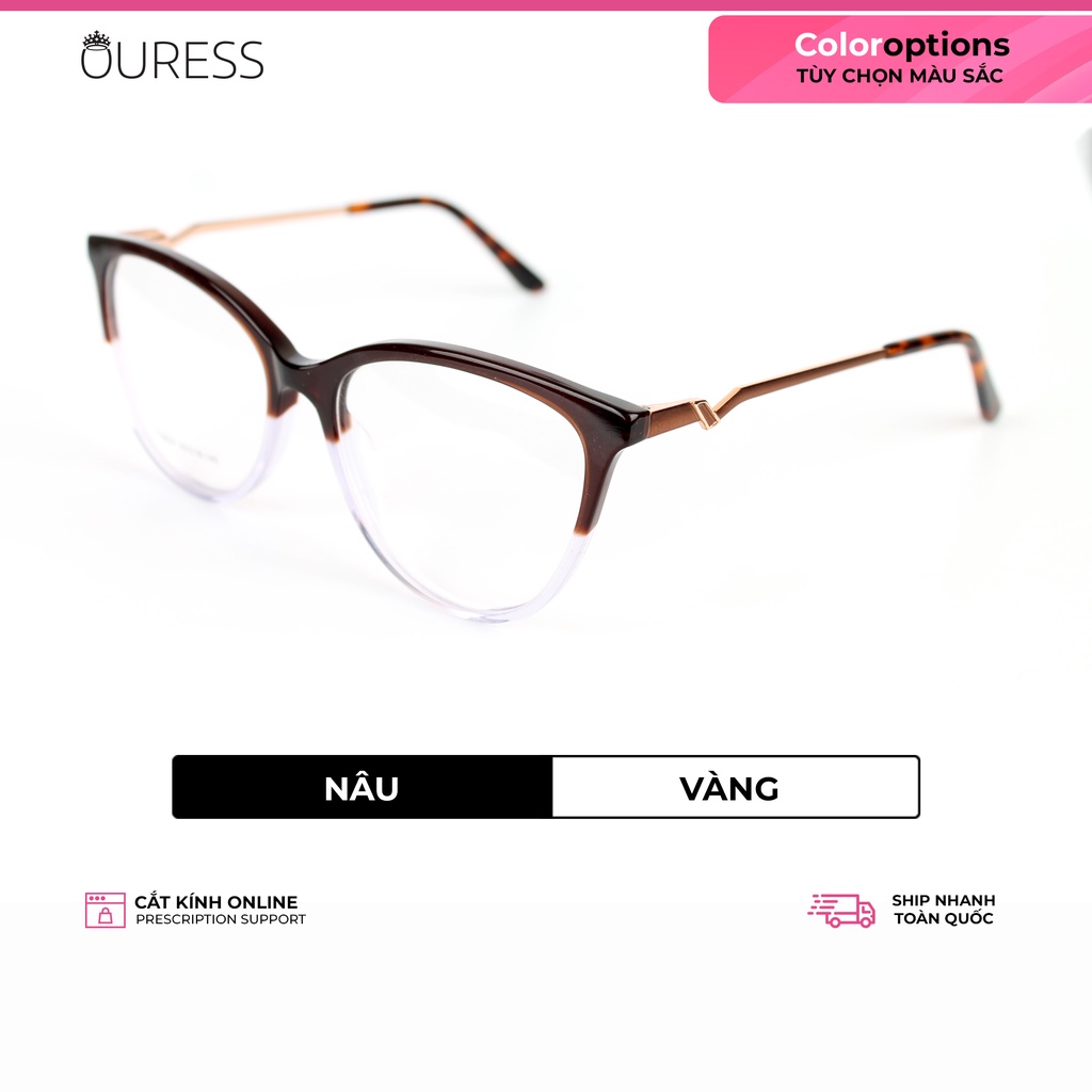 Gọng kính nhựa acetate thời trang cao cấp dáng mắt mèo Ouress ac8027